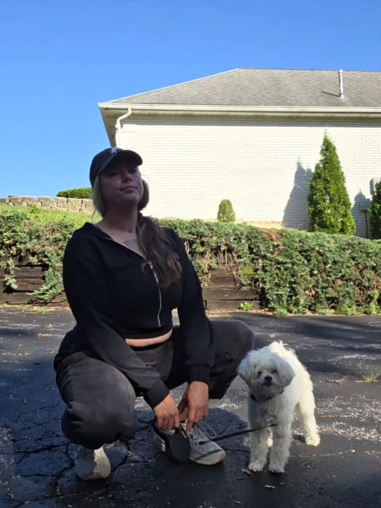 Our master trainer Theresa Armstrong, CPDT-KA, poses confidently with a 14 year old bogie. We successfully trained this dog during one of our Training Troubleshoot sessions--one of the best options for value in NWI!